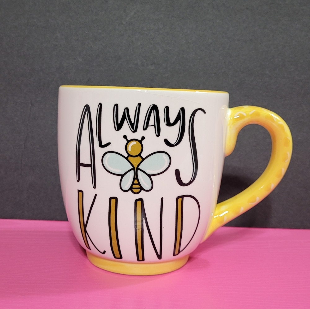 Always Kind Yellow and White Mug Kalym Dunks Designs For Glory Haus